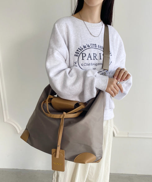 大容量 無地トラベルボストンバッグ トートバッグ ショルダーバッグ | WR1231032 | グレイッシュベージュ