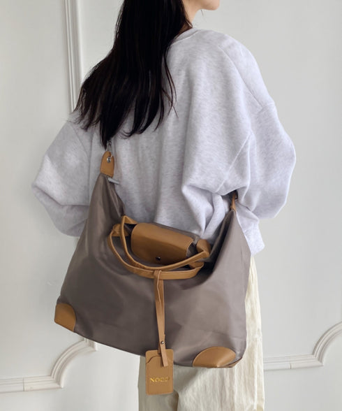 大容量 無地トラベルボストンバッグ トートバッグ ショルダーバッグ | WR1231032 | グレイッシュベージュ