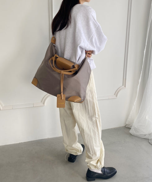 大容量 無地トラベルボストンバッグ トートバッグ ショルダーバッグ | WR1231032 | グレイッシュベージュ