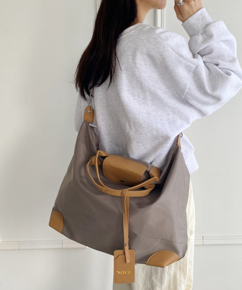 大容量 無地トラベルボストンバッグ トートバッグ ショルダーバッグ | WR1231032 | グレイッシュベージュ