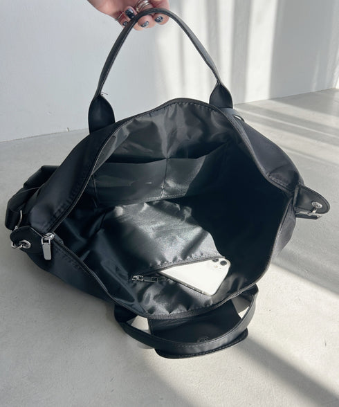 大容量 無地トラベルボストンバッグ トートバッグ ショルダーバッグ | WR1231032 | ブラック