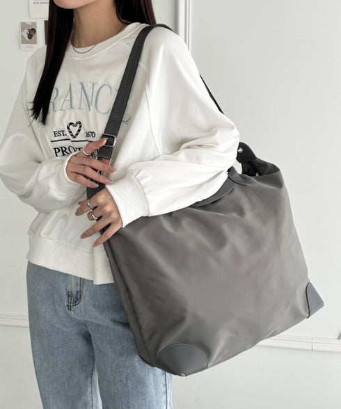 大容量 無地トラベルボストンバッグ トートバッグ ショルダーバッグ | WR1231032 | グレー