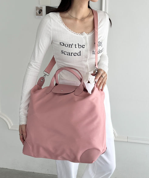 大容量 無地トラベルボストンバッグ トートバッグ ショルダーバッグ | WR1231032 | ピンク