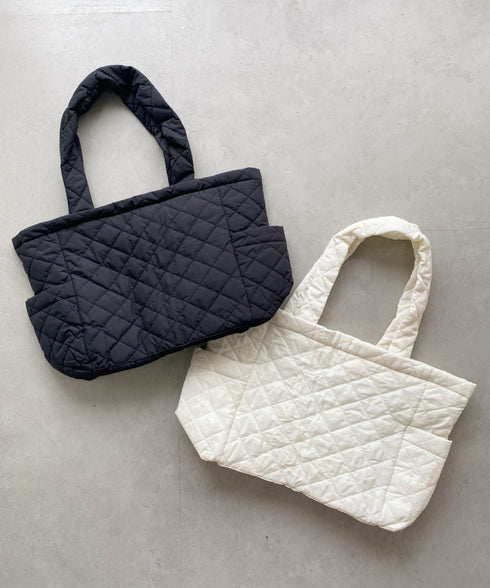 【A4サイズ収納可】キルティングトートバッグ マザーズ トラベルバッグ | MD1231020 | ブラック