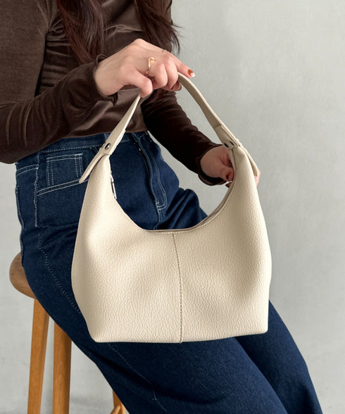 合成皮革 ワンハンドルバッグ | MD1231022 | グレイッシュベージュ