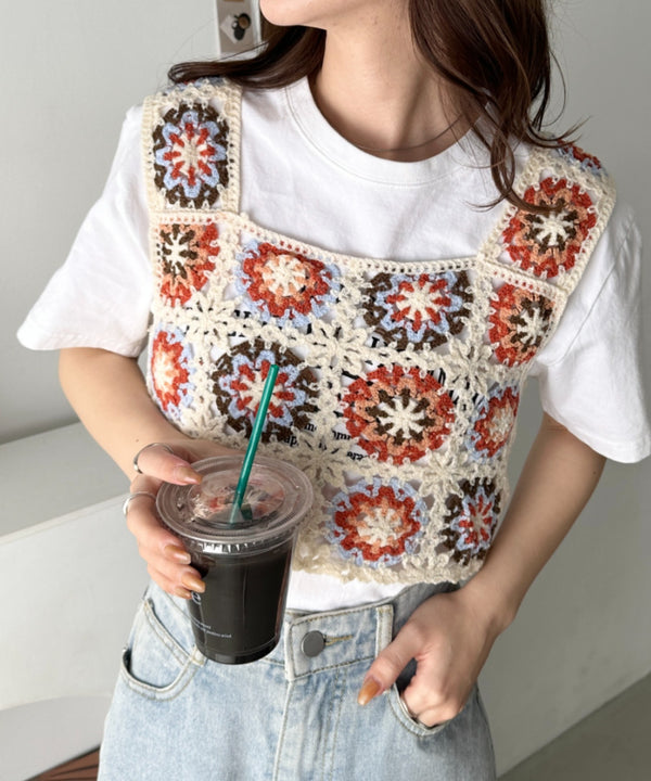 フラワークロシェ編みビスチェトップス | CL2232114 | アイボリー