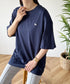 【POLOCHAMPS/ポロチャンプス】 別注 オーバーサイズ ワンポイント刺繍 クルーネック半袖Tシャツ | MD2232002 | ネイビー