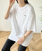 【POLOCHAMPS/ポロチャンプス】 別注 オーバーサイズ ワンポイント刺繍 クルーネック半袖Tシャツ | MD2232002 | ホワイト