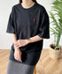 【POLOCHAMPS/ポロチャンプス】 別注 オーバーサイズ ワンポイント刺繍 クルーネック半袖Tシャツ | MD2232002 | ブラック