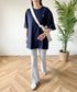 【POLOCHAMPS/ポロチャンプス】 別注 オーバーサイズ ワンポイント刺繍 クルーネック半袖Tシャツ | MD2232002 | ネイビー
