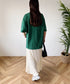 【POLOCHAMPS/ポロチャンプス】 別注 オーバーサイズ ワンポイント刺繍 クルーネック半袖Tシャツ | MD2232002 | ダークグリーン