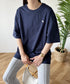 【POLOCHAMPS/ポロチャンプス】 別注 オーバーサイズ ワンポイント刺繍 クルーネック半袖Tシャツ | MD2232002 | ネイビー