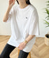 【POLOCHAMPS/ポロチャンプス】 別注 オーバーサイズ ワンポイント刺繍 クルーネック半袖Tシャツ | MD2232002 | ホワイト