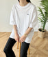 【POLOCHAMPS/ポロチャンプス】 別注 オーバーサイズ ワンポイント刺繍 クルーネック半袖Tシャツ | MD2232002 | ホワイト