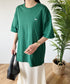 【POLOCHAMPS/ポロチャンプス】 別注 オーバーサイズ ワンポイント刺繍 クルーネック半袖Tシャツ | MD2232002 | ダークグリーン