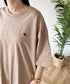 【POLOCHAMPS/ポロチャンプス】 別注 オーバーサイズ ワンポイント刺繍 クルーネック半袖Tシャツ | MD2232002 | ベージュ