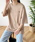 【POLOCHAMPS/ポロチャンプス】 別注 オーバーサイズ ワンポイント刺繍 クルーネック半袖Tシャツ | MD2232002 | ベージュ