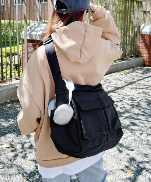 アジャスター付きメニーポケットキャンバスショルダー | LO1231746 | ブラック