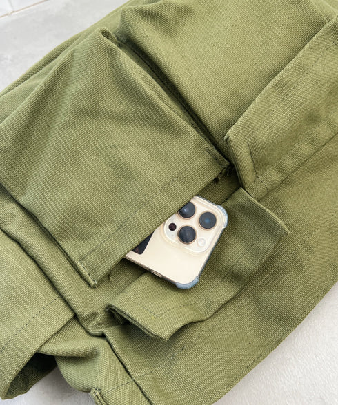 アジャスター付きメニーポケットキャンバスショルダー | LO1231746 | カーキ