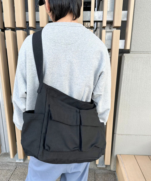 アジャスター付きメニーポケットキャンバスショルダー | LO1231746 | ブラック