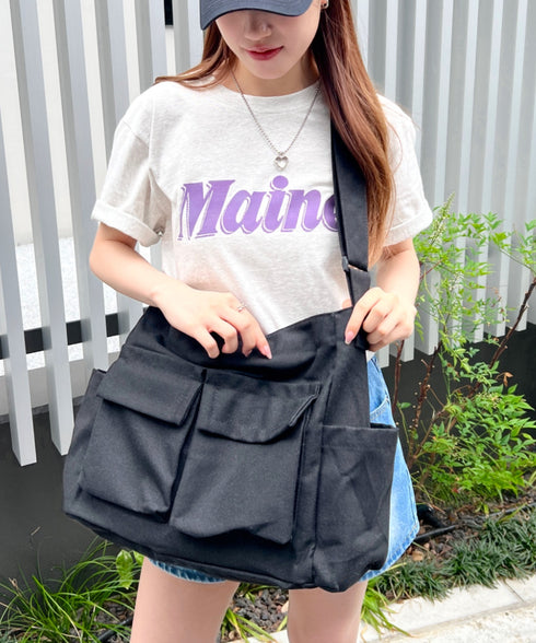 アジャスター付きメニーポケットキャンバスショルダー | LO1231746 | ブラック