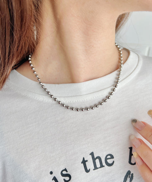simple ball chain necklace/シンプル マンテルボールチェーンネックレス | CL4231777 | シルバー