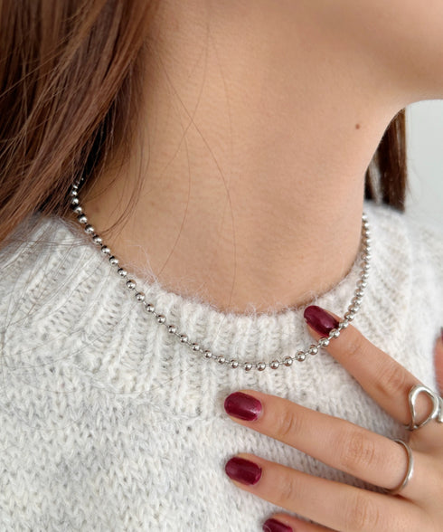 simple ball chain necklace/シンプル マンテルボールチェーンネックレス | CL4231777 | シルバー