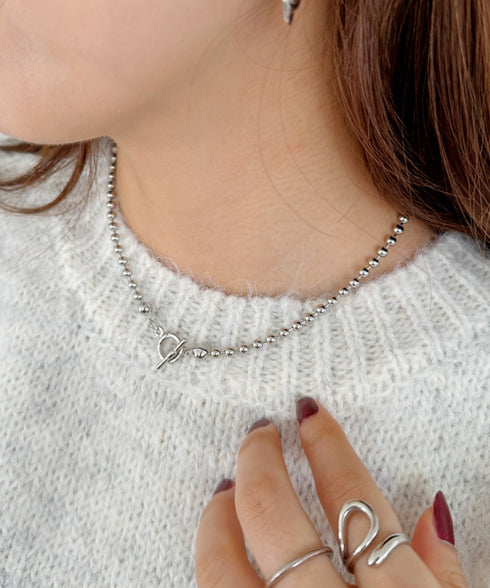 simple ball chain necklace/シンプル マンテルボールチェーンネックレス | CL4231777 | シルバー