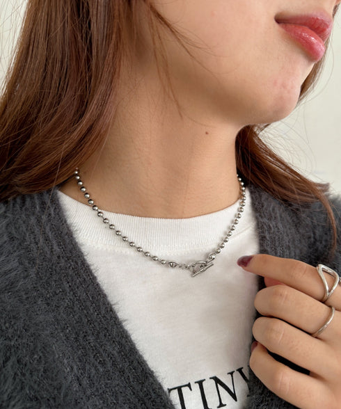 simple ball chain necklace/シンプル マンテルボールチェーンネックレス | CL4231777 | シルバー