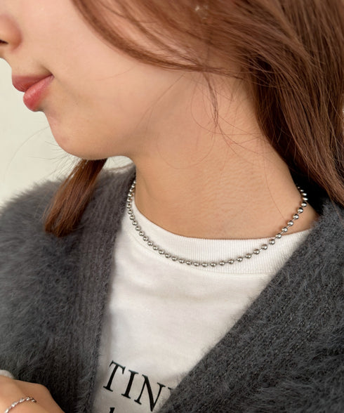 simple ball chain necklace/シンプル マンテルボールチェーンネックレス | CL4231777 | シルバー