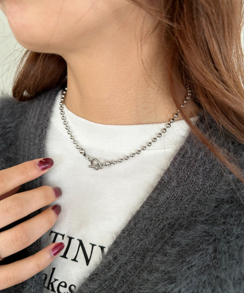 simple ball chain necklace/シンプル マンテルボールチェーンネックレス | CL4231777 | シルバー