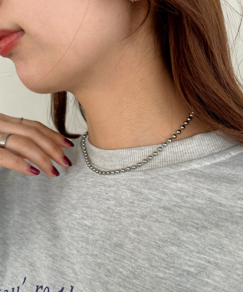 simple ball chain necklace/シンプル マンテルボールチェーンネックレス | CL4231777 | シルバー