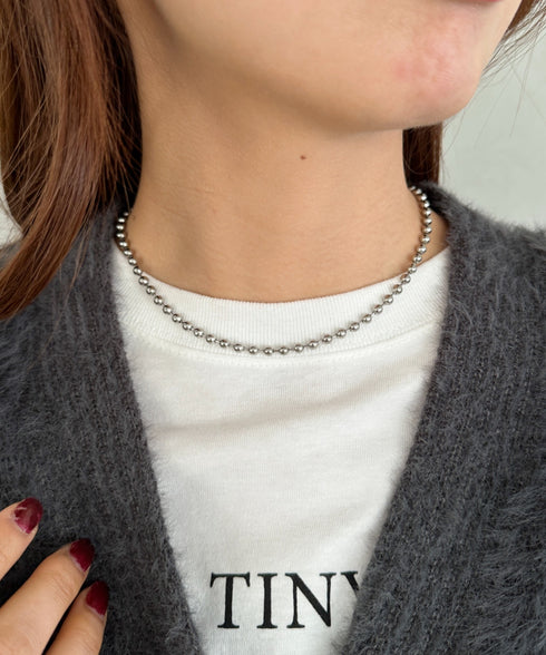 simple ball chain necklace/シンプル マンテルボールチェーンネックレス | CL4231777 | シルバー