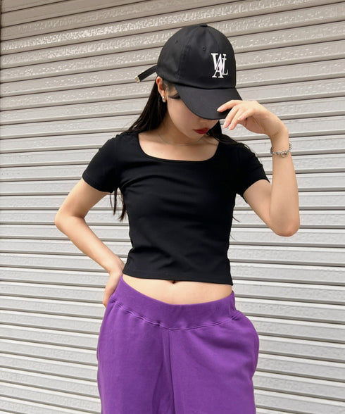 WOOALONG(ウアロン)/シグネチャー ロゴ ベースボール キャップ サイズ調整可能/Signature Logo ball cap | IL5231046 | ブラック
