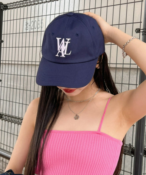 WOOALONG(ウアロン)/シグネチャー ロゴ ベースボール キャップ サイズ調整可能/Signature Logo ball cap | IL5231046 | ネイビー