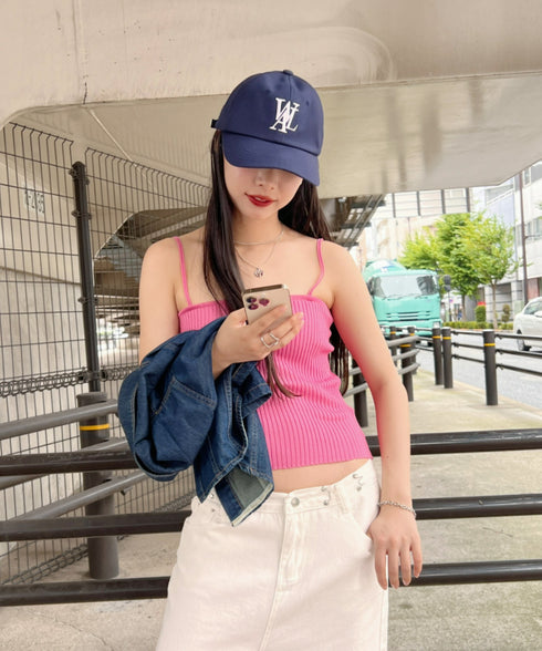 WOOALONG(ウアロン)/シグネチャー ロゴ ベースボール キャップ サイズ調整可能/Signature Logo ball cap | IL5231046 | ネイビー