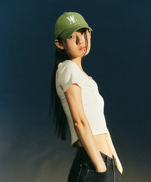 WOOALONG(ウアロン)/シグネチャー ロゴ ベースボール キャップ サイズ調整可能/Signature Logo ball cap | IL5231046 | ライトグリーン