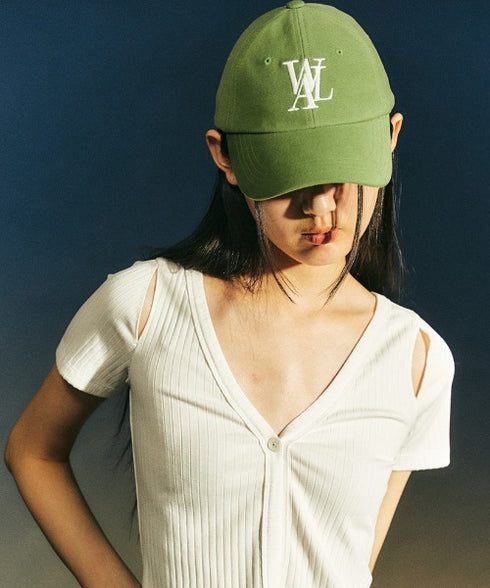 WOOALONG(ウアロン)/シグネチャー ロゴ ベースボール キャップ サイズ調整可能/Signature Logo ball cap | IL5231046 | ライトグリーン