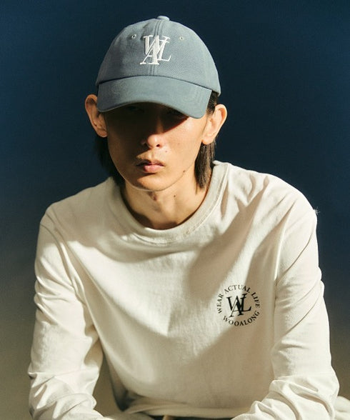 WOOALONG(ウアロン)/シグネチャー ロゴ ベースボール キャップ サイズ調整可能/Signature Logo ball cap | IL5231046 | ライトブルー