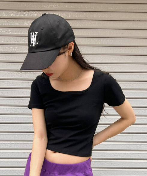 WOOALONG(ウアロン)/シグネチャー ロゴ ベースボール キャップ サイズ調整可能/Signature Logo ball cap | IL5231046 | ブラック