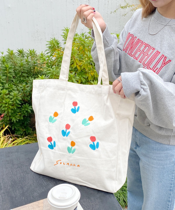 【A4収納可】フラワー刺繍トートバッグ | WOMEN | WR1231048 | アイボリー