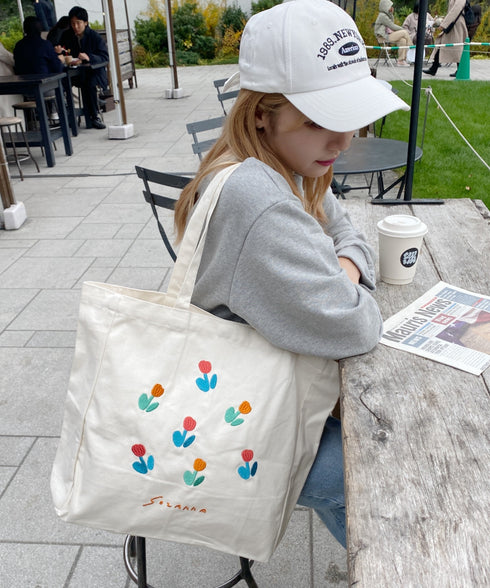 【A4収納可】フラワー刺繍トートバッグ | WOMEN | WR1231048 | アイボリー