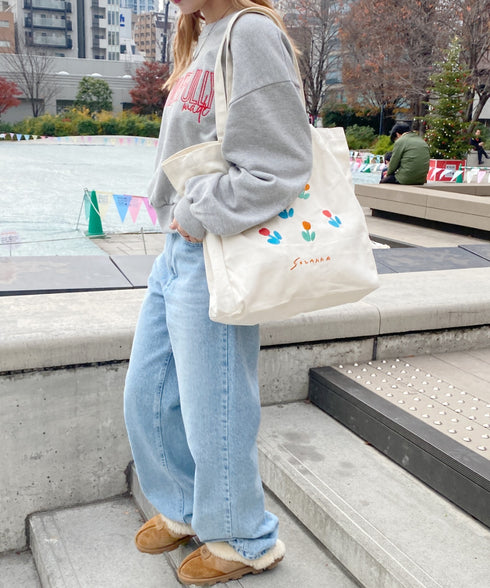 【A4収納可】フラワー刺繍トートバッグ | WOMEN | WR1231048 | アイボリー