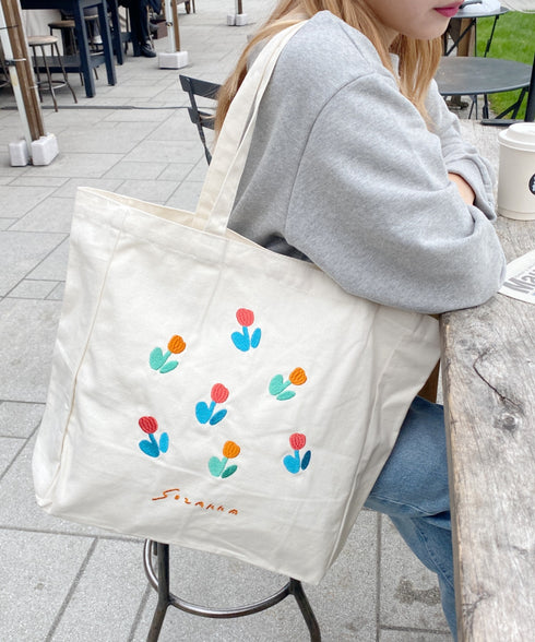 【A4収納可】フラワー刺繍トートバッグ | WOMEN | WR1231048 | アイボリー