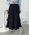 3段ティアードフリル カンカンロング丈スカート | CL2232304 | ブラック