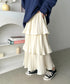 3段ティアードフリル カンカンロング丈スカート | CL2232304 | アイボリー