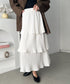 3段ティアードフリル カンカンロング丈スカート | CL2232304 | ホワイト
