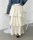 3段ティアードフリル カンカンロング丈スカート | CL2232304 | アイボリー