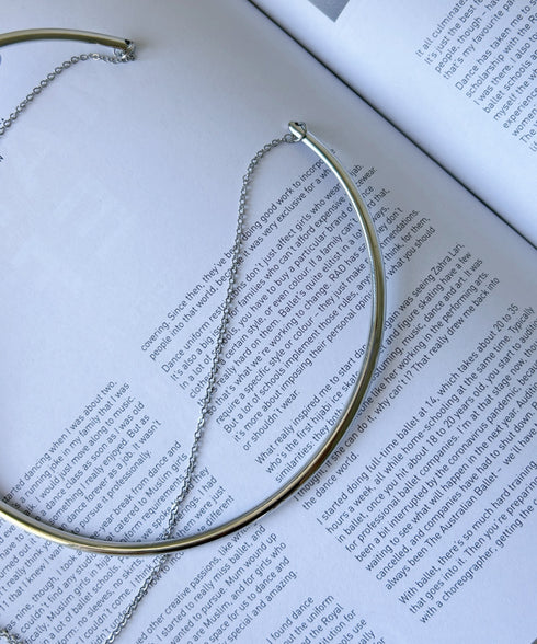 メタルラウンド レイヤード チョーカー ネックカフ | MD4231013 | シルバー