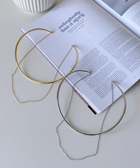 メタルラウンド レイヤード チョーカー ネックカフ | MD4231013 | シルバー